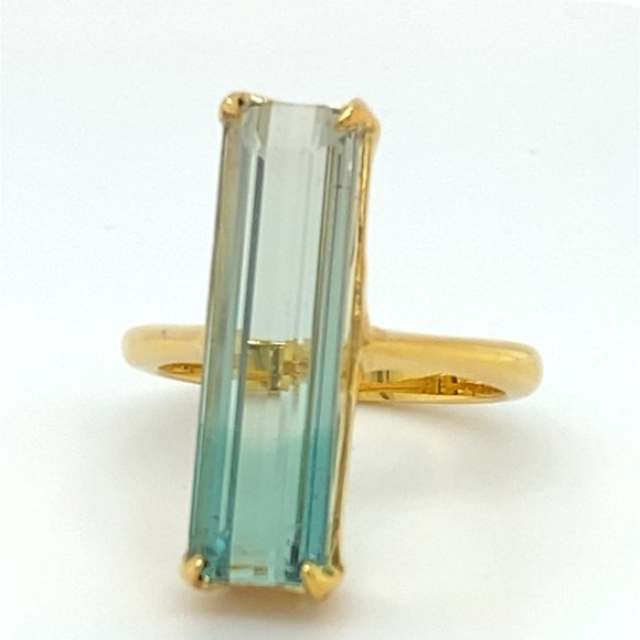 BiColor Tourmaline 7.70ct Solid 14K Yellow Gold Ring - Picture 3 of 7